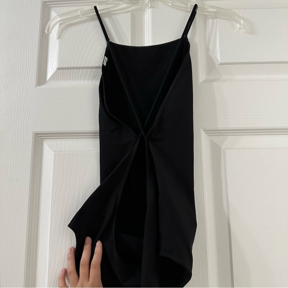 One Piece Black Crisscross Bodysuit